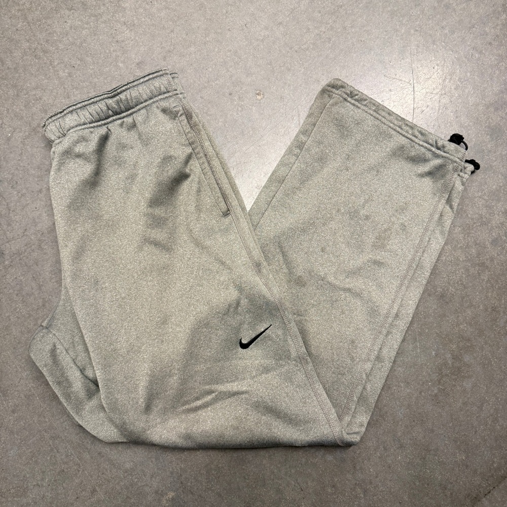 Nike Therma-FIT Mens Grey Fleece Sweatpants Adjustable Cuffs Large 4281